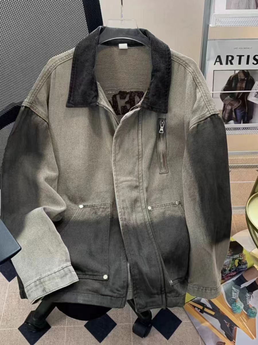 Japanese Brand × Vintage Vintage Street Gradient Embroidered Workwear Denim Jacket Size US L / EU 52-54 / 3 - 2 Thumbnail