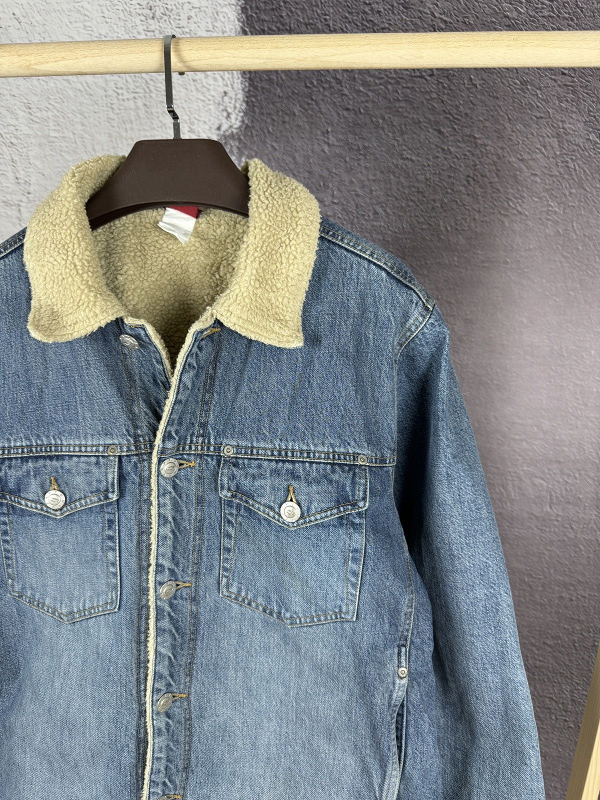 Oakley Vintage y2k Oakley Lined Sherpa Denim Jacket Four Pocket Size US L / EU 52-54 / 3 - 4 Thumbnail