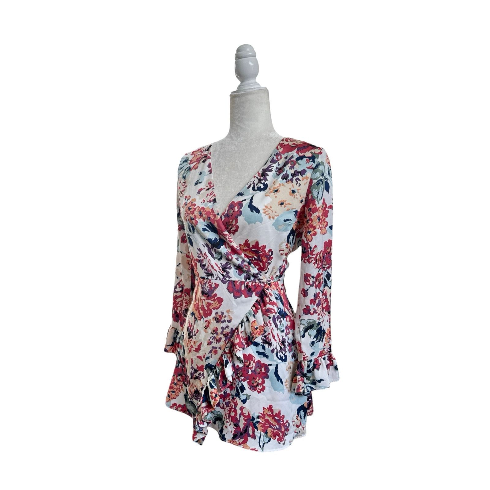 Other Pomelo Women’s Floral Wrap Front Romper Dress Small Size S / US 4 / IT 40 - 6 Thumbnail