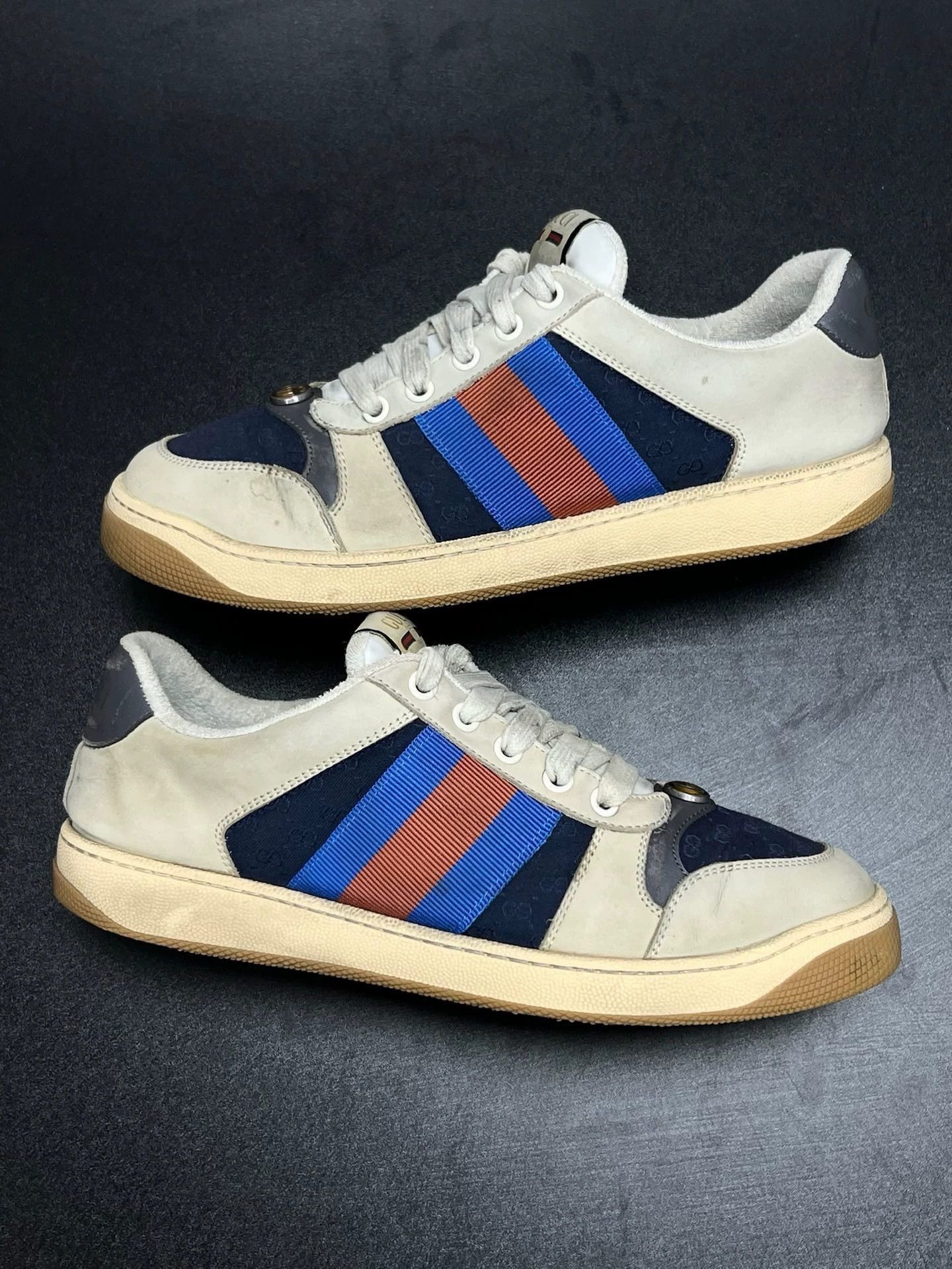 Gucci gucci distressed sneakers gray white blue 38.5 Size US 5.5 / EU 38 - 5 Thumbnail