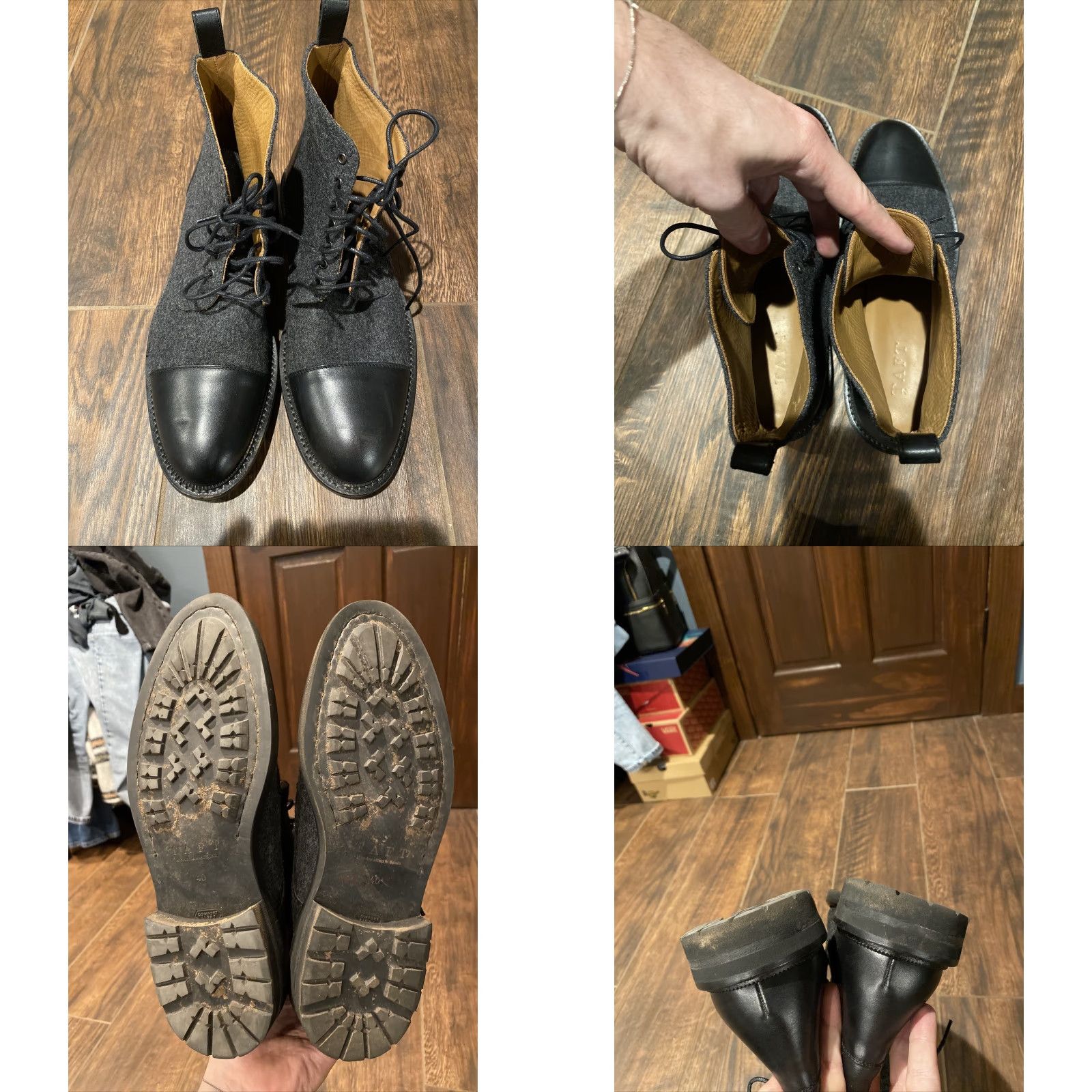 Vintage VINTAGE Taft The Jack Boot Ankle Boot Men Wool Black 7 US 40 EU Leather? (note: original says Upper Material Wool; but "Leather" not allowed) Size US 7 / EU 40 - 8 Thumbnail