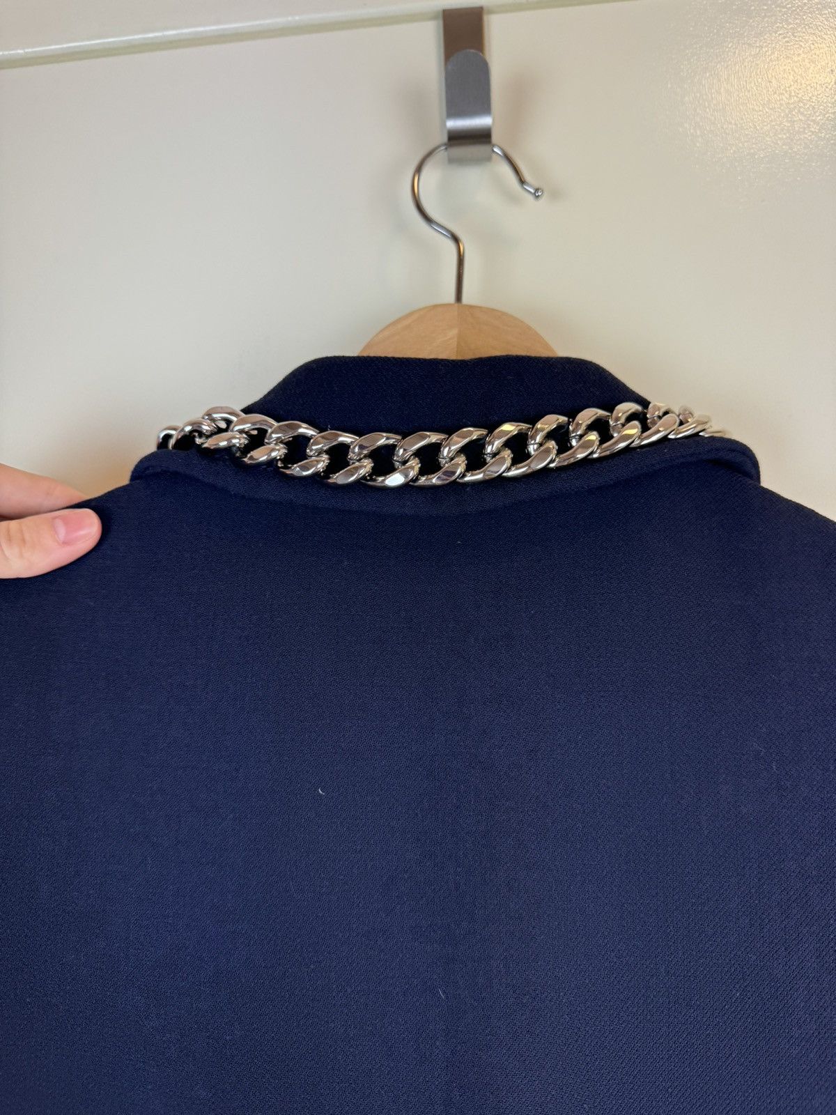 Prada Prada Wool blue midi dress gown evening casual chain collar Size M / US 6-8 / IT 42-44 - 19 Thumbnail