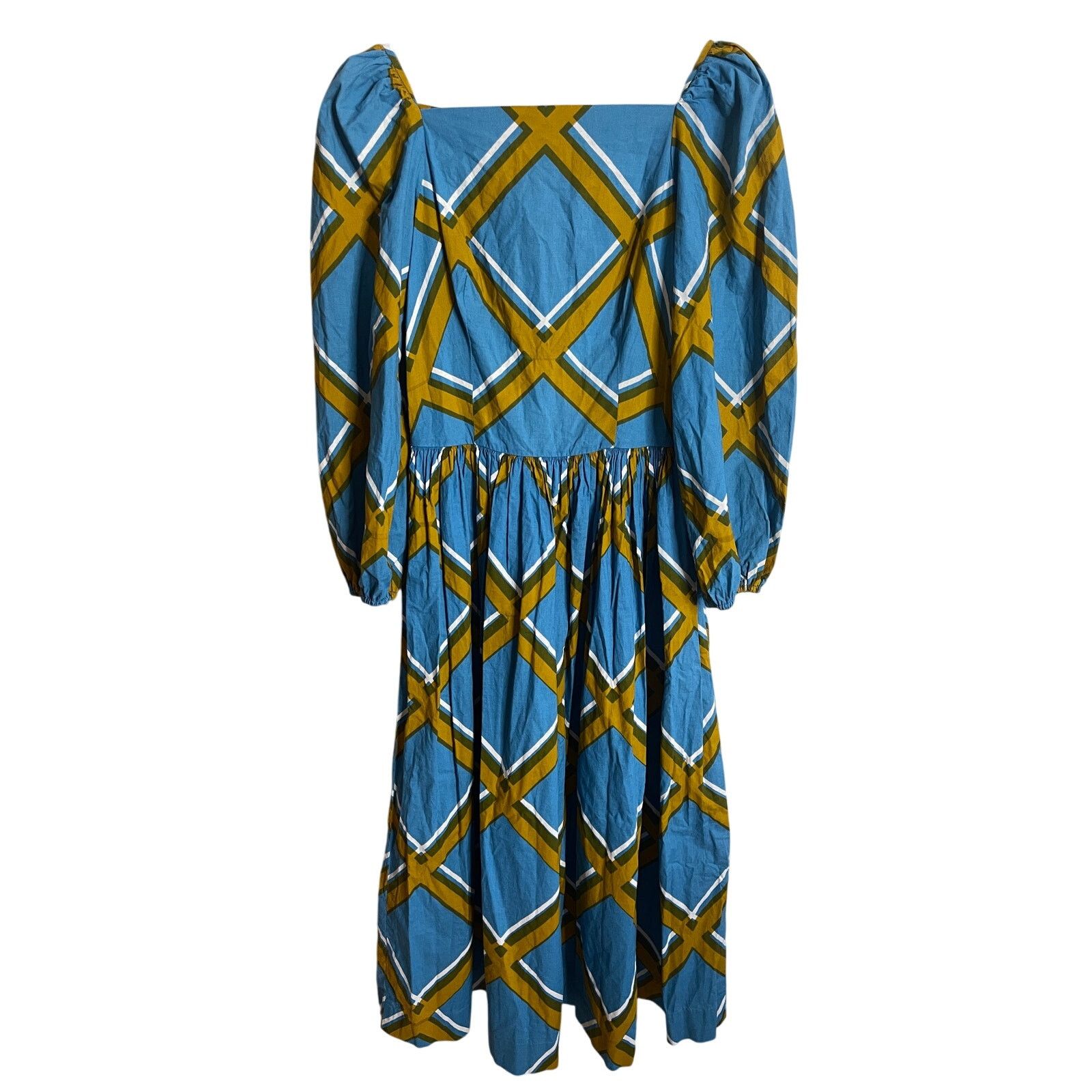 Marimekko Vintage 1972 Marimekko Grid Pattern Cotton Maxi Dress Size XL / US 12-14 / IT 48-50 - 1 Thumbnail