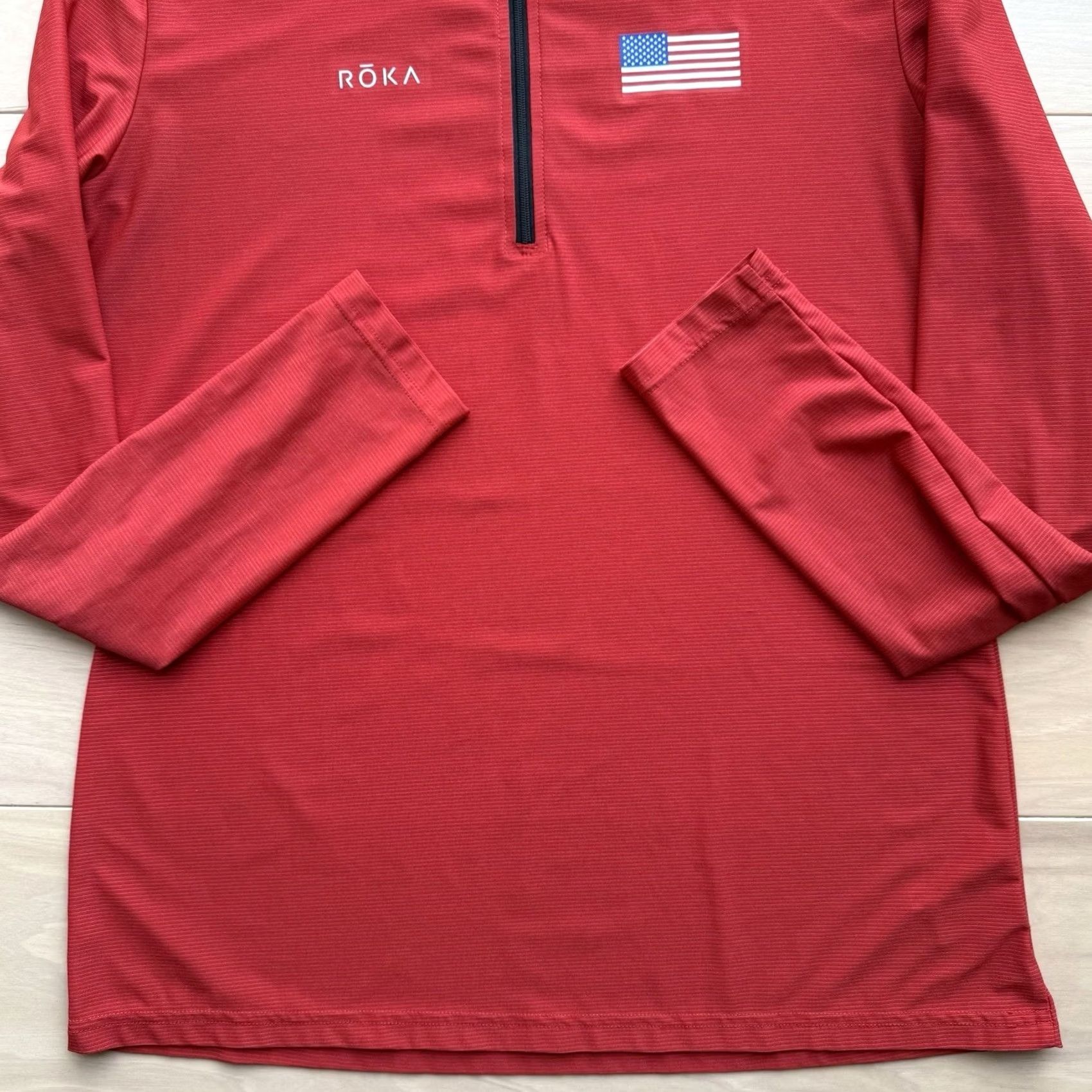 Vintage Roka 1/4 Zip Pullover Women's Large Red Lightweight USA Triathlon Sportswear Jacket Size L / US 10 / IT 46 - 4 Thumbnail