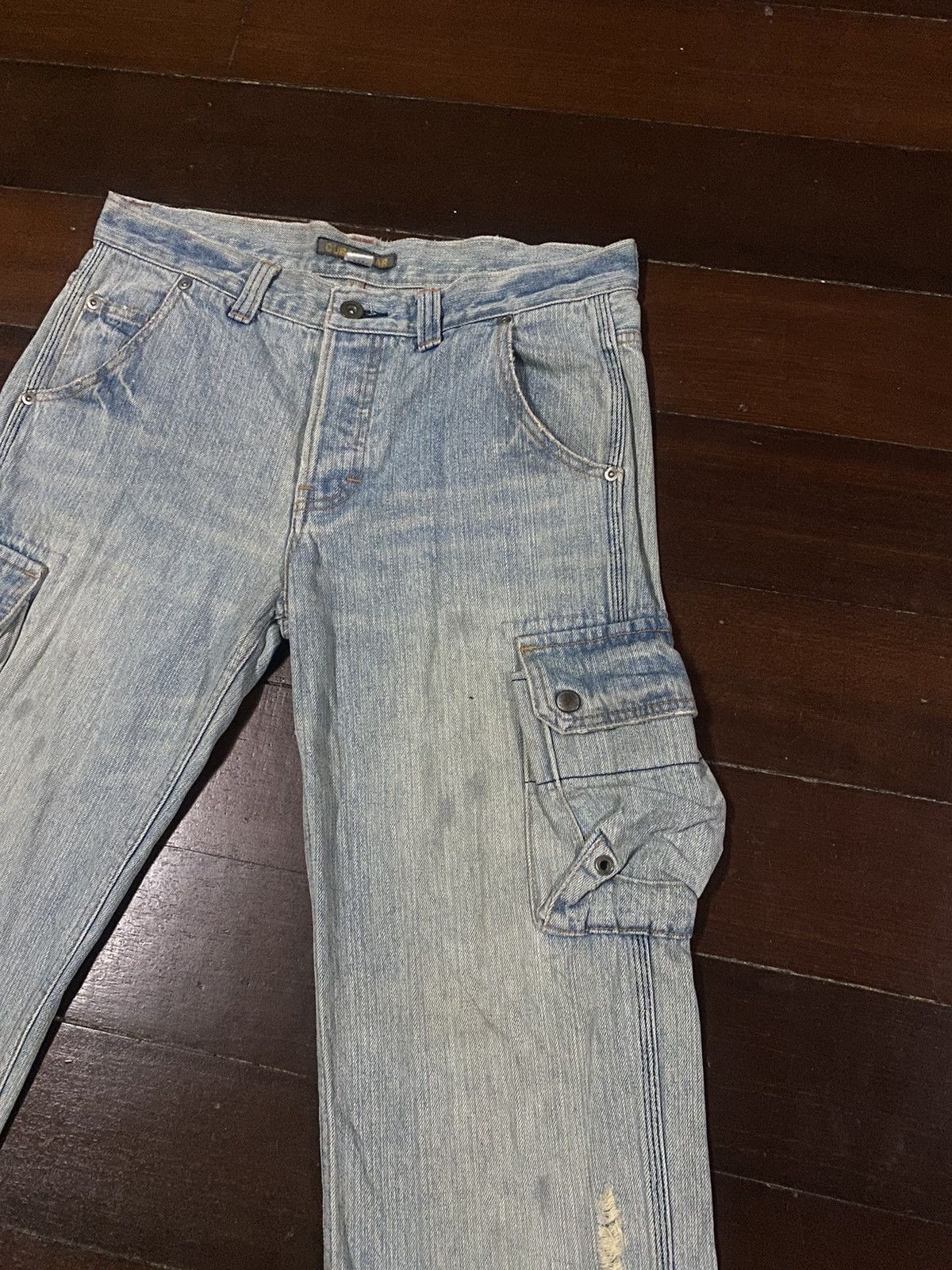 Japanese Brand FIRE 🔥 CUBE SUGAR CARGO MULTI POCKETS FLARE JEANS Size US 34 / EU 50 - 6 Thumbnail