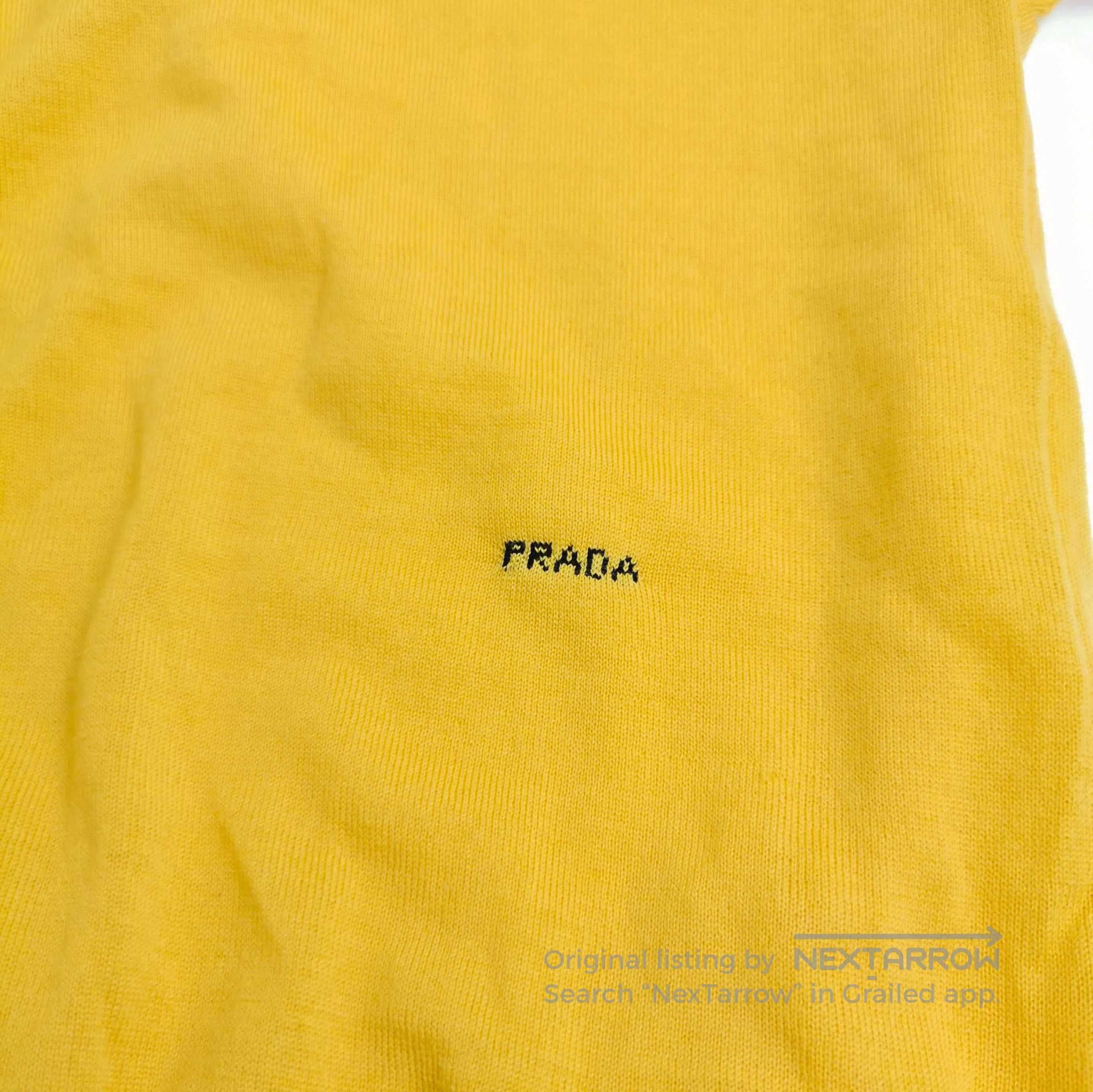 Prada Prada Yellow Logo Knit Short Sleeve Top . Size S / US 4 / IT 40 - 1 Thumbnail