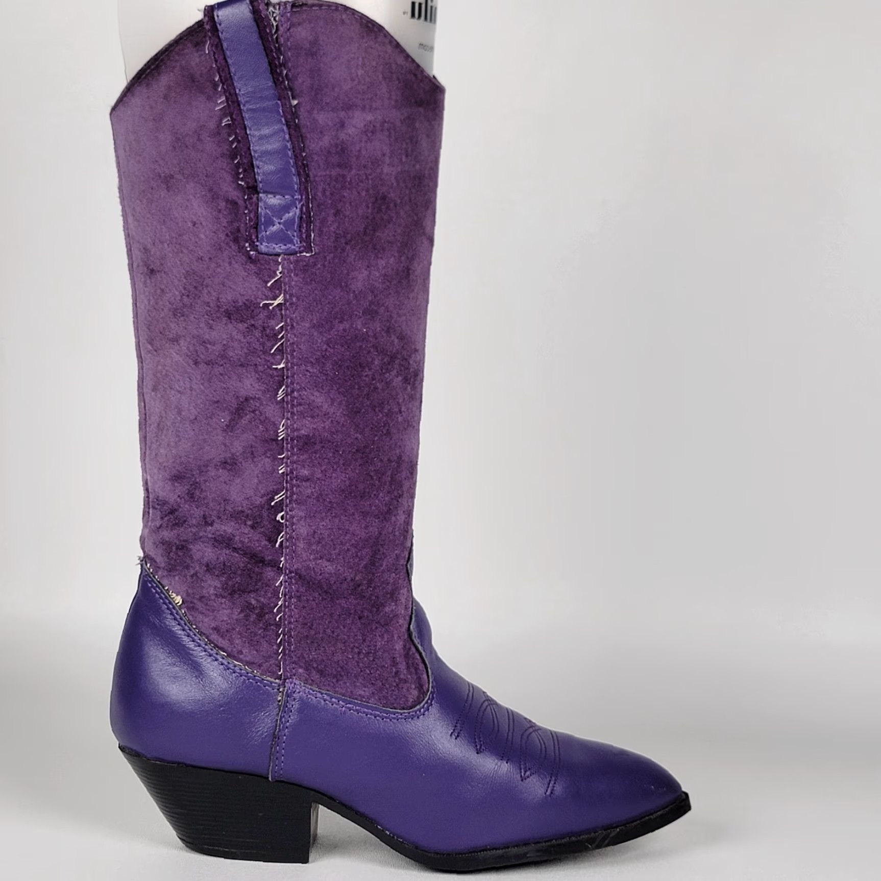 Vintage VINTAGE Santa Barbara Cowboy Western Boots Women's 5.5 Purple Leather Cowgirl Cap Toe Embroidered Western Boots Size US 6 / IT 36 - 3 Thumbnail