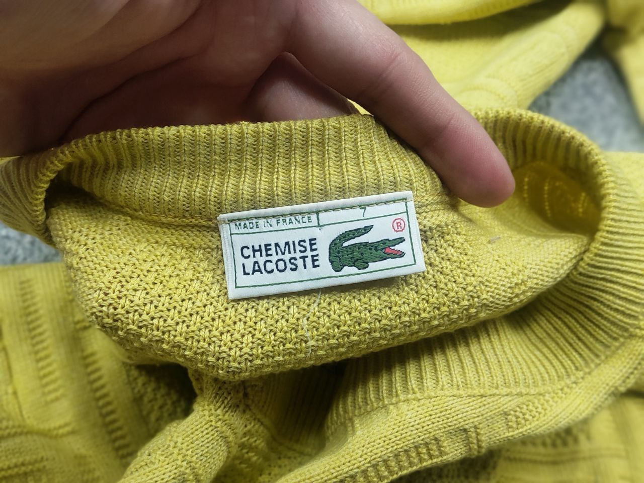 Lacoste Vintage 80's Lacoste France textured knit sweater V neck Size US XL / EU 56 / 4 - 12 Thumbnail