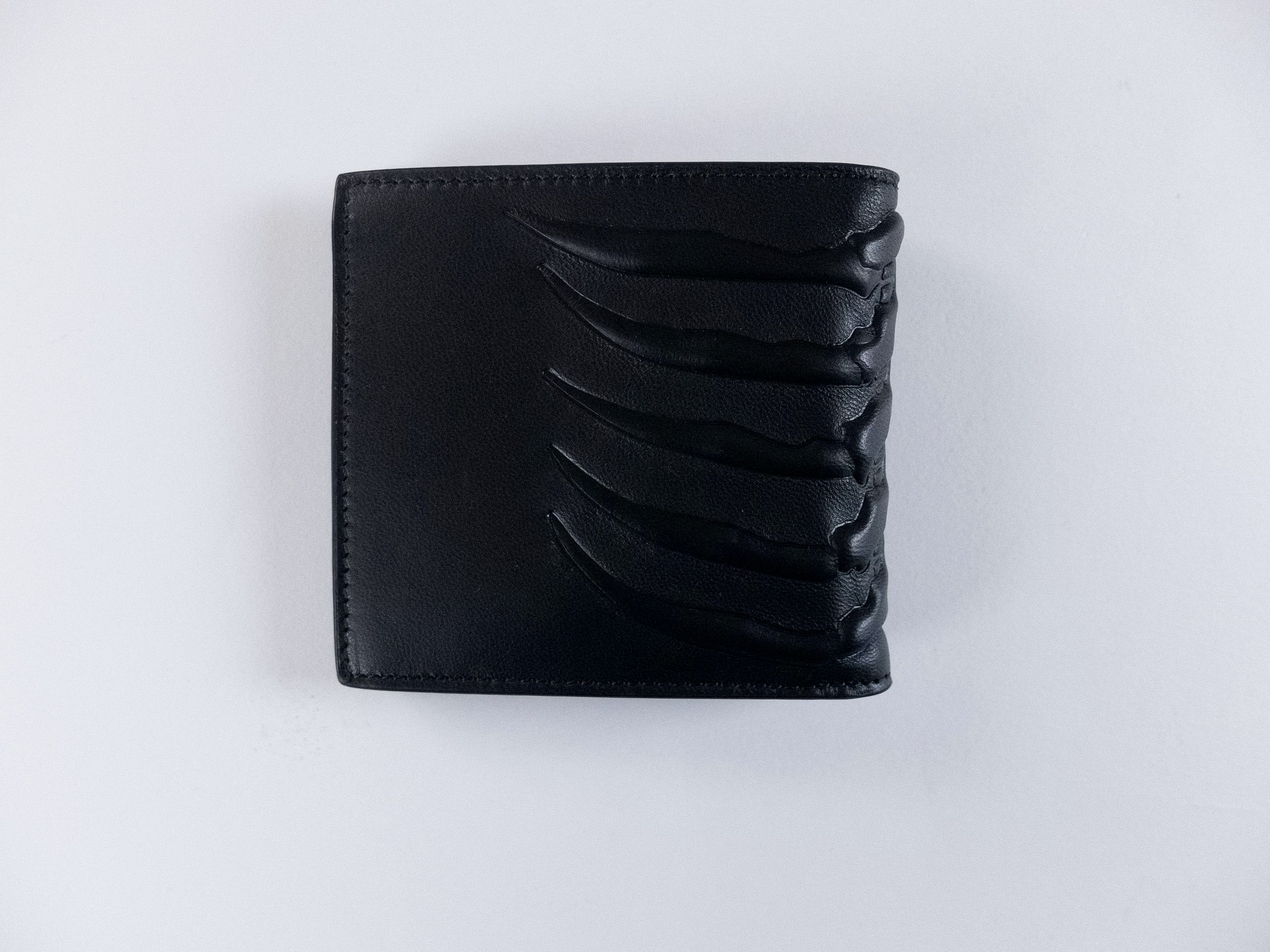 Alexander McQueen ALEXANDER MCQUEEN black rib cage design leather wallet q Size ONE SIZE - 2 Thumbnail