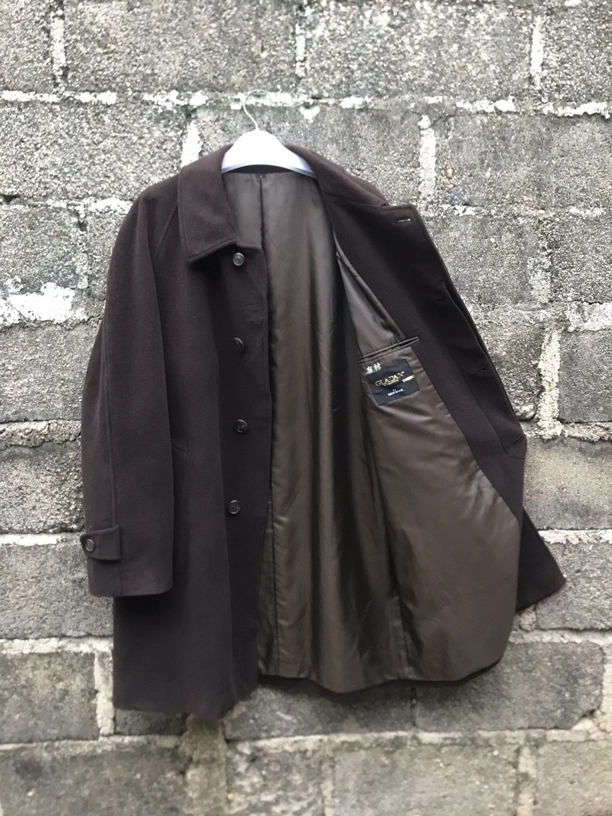 Japanese Brand 🔥Gladan By Blue Rock Brown Wool Long Coat Size US L / EU 52-54 / 3 - 7 Thumbnail