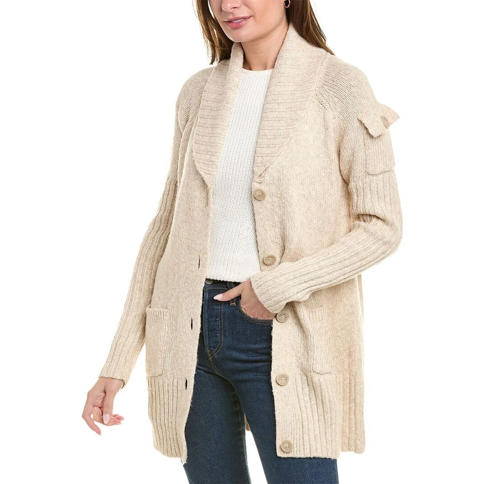 Other New With Tag Cabi Wheat Beige Cotton Blend Steady Cardigan S Size S / US 4 / IT 40 - 1 Thumbnail