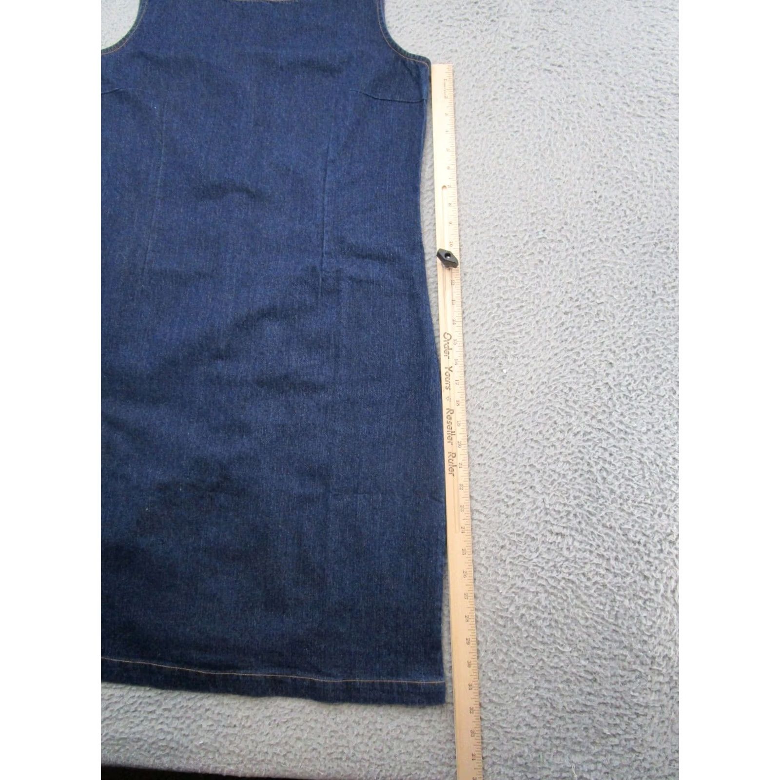 Denime Vintage Chadwicks Denim Midi Dress Women's Size 12 Blue Short Sleeve Back Slit 90s Classic Womens Size XL / US 12-14 / IT 48-50 - 7 Thumbnail