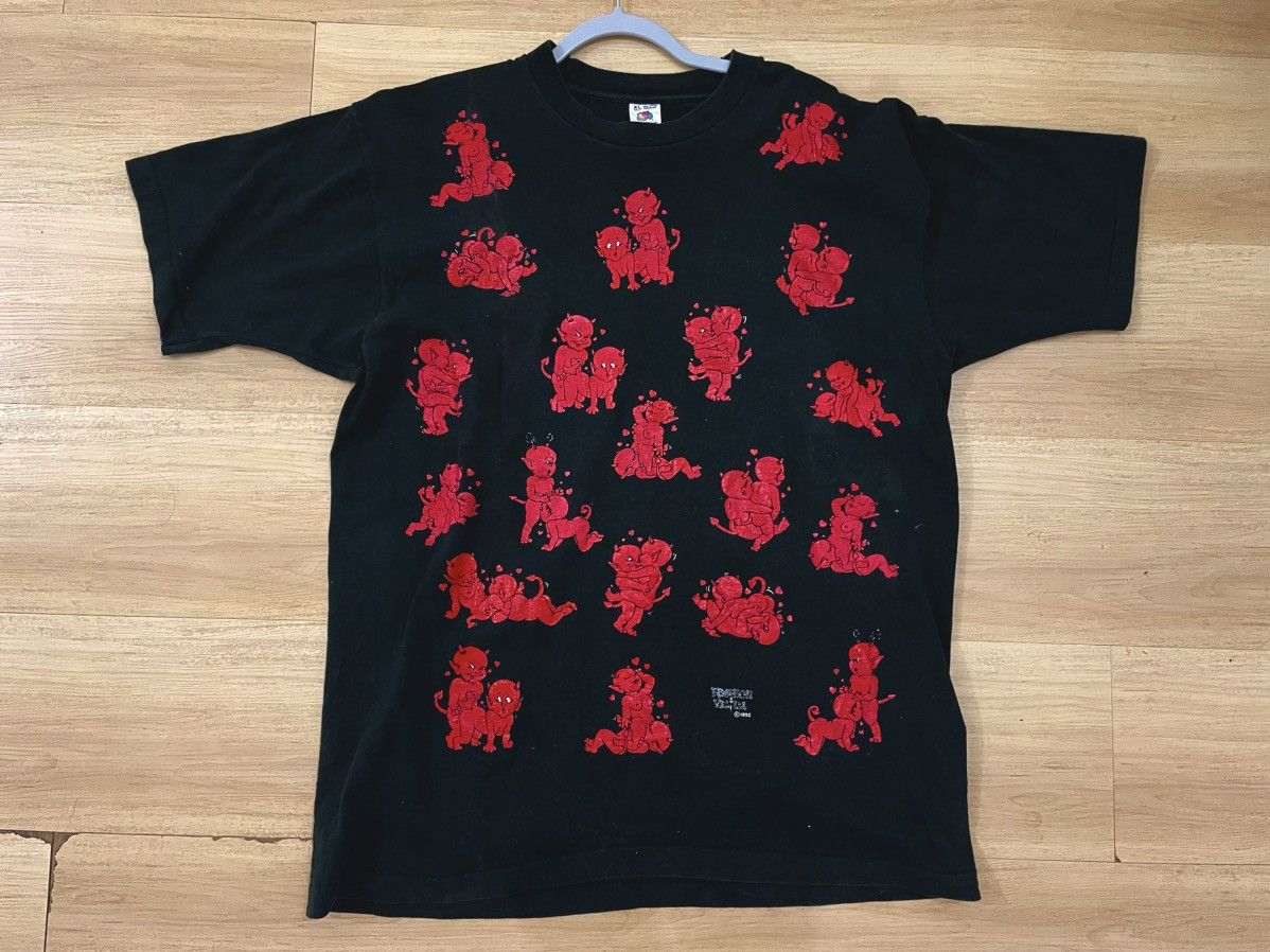 image of Fashion Victim 1992 Vintage Devil Sex Positions in Black, Men's (Size XL)
