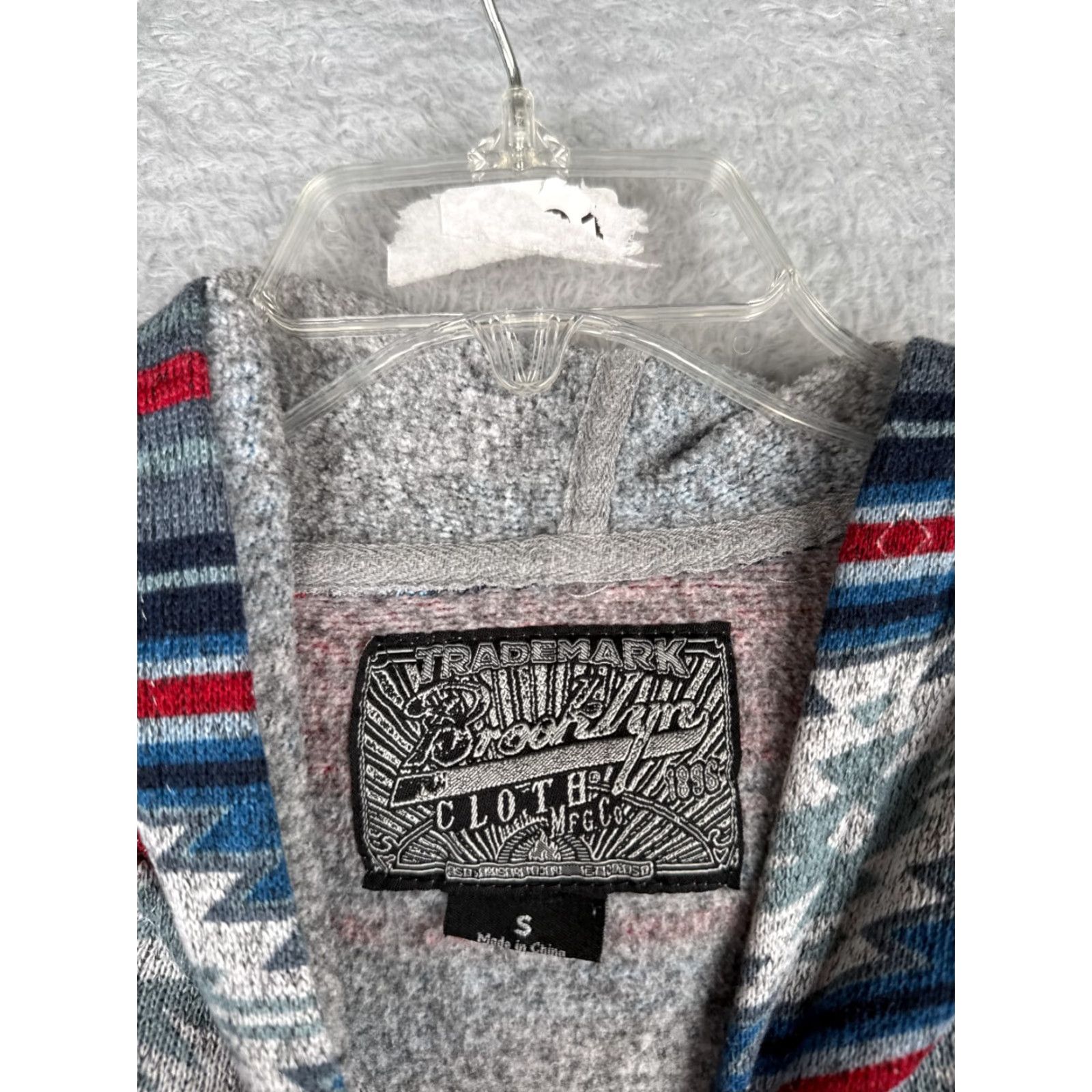 CLOT Brooklyn Cloth Hoodie Womens Small Red Blue Southwest Aztec Pullover Crew Neck Logo Pockets Solid Vintage No N/A Size S / US 4 / IT 40 - 6 Thumbnail