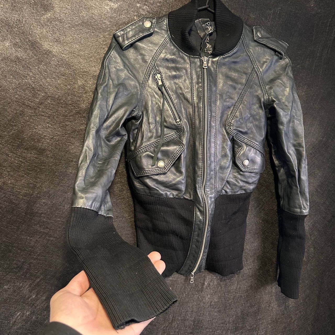 Patrizia Pepe Vintage Patrizia Pepe Black Leather Jacket Made in Italy Size S / US 4 / IT 40 - 2 Thumbnail