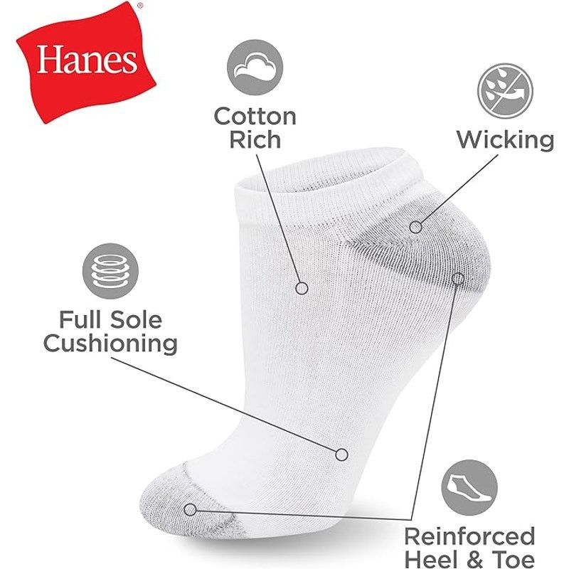 Hanes New 10 Pack Hanes Womens Size 8-12 No Show Soft Socks Size ONE SIZE - 2 Thumbnail