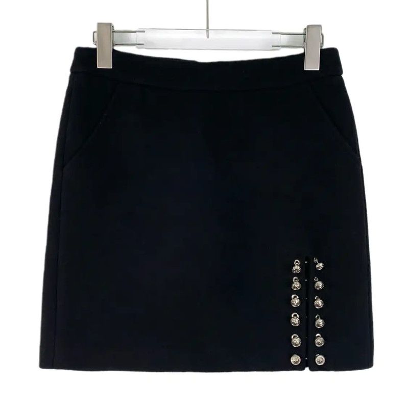 Versace Versace Black Wool Mini Skirt 0089 Size 22" - 1 Thumbnail