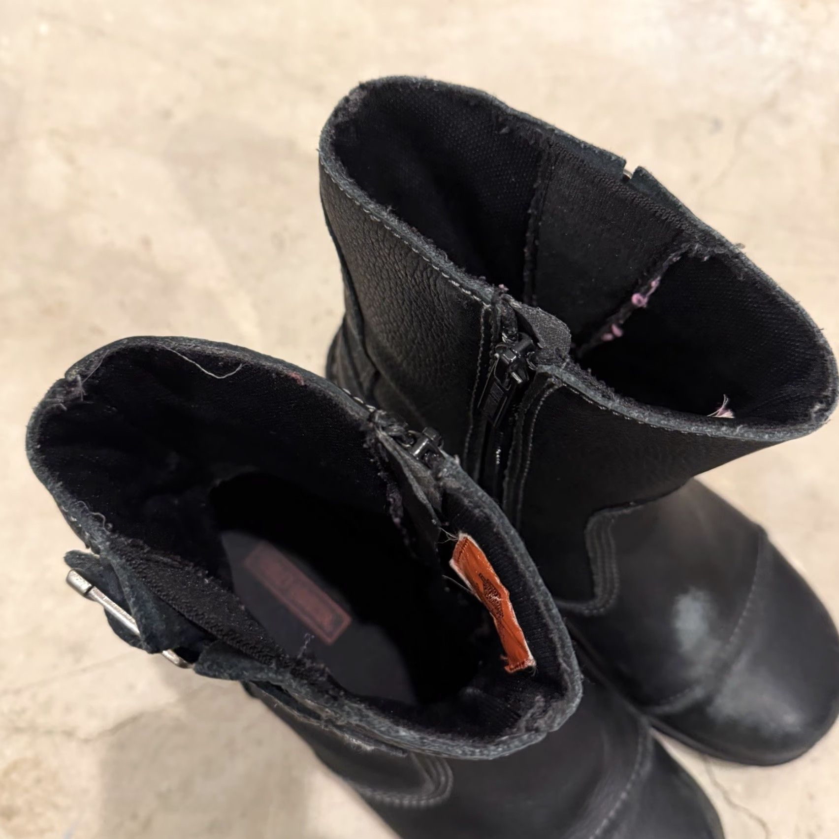 Harley Davidson Harley Davidson Black Leather Boots 84041 Side Zip Biker Womens 6.5 Size US 7 / IT 37 - 3 Thumbnail