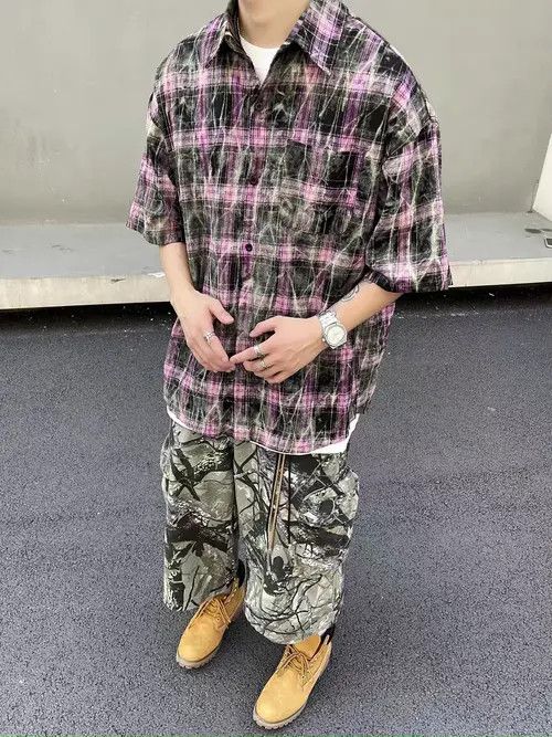 Japanese Brand Vintage High Street Hip Hop Plaid Button Down Shirt Size US L / EU 52-54 / 3 - 4 Thumbnail