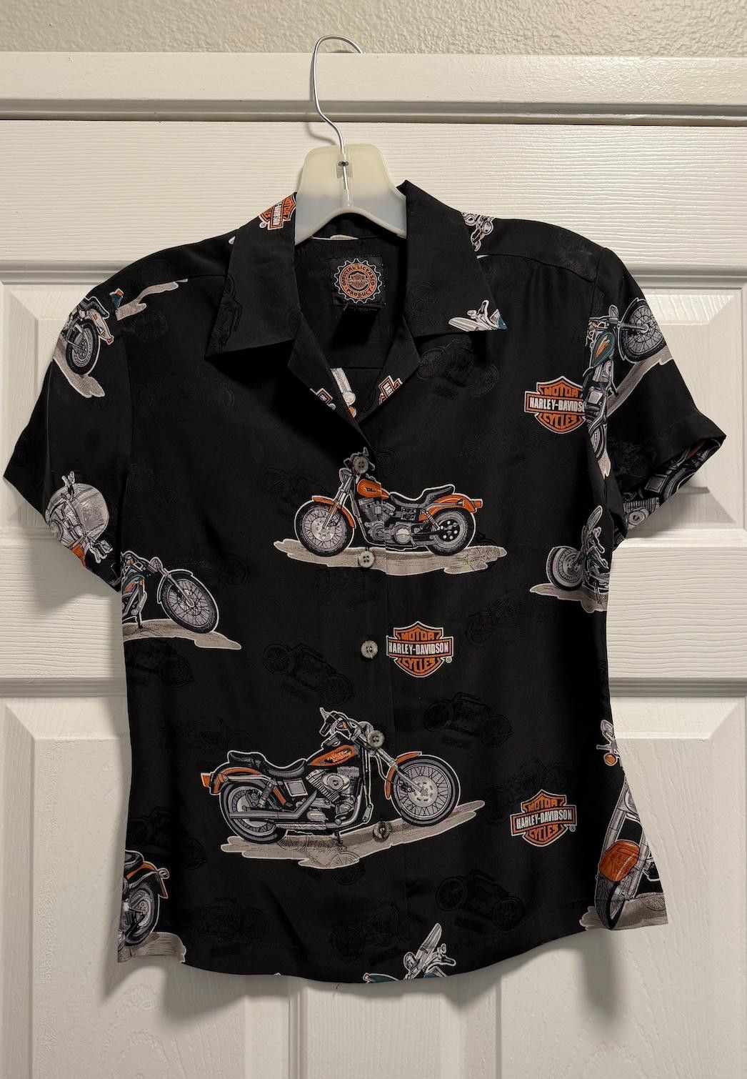 Harley Davidson Harley-Davidson 100% Silk Shirt XS – Vintage Biker Style Size XS / US 0-2 / IT 36-38 - 1 Thumbnail