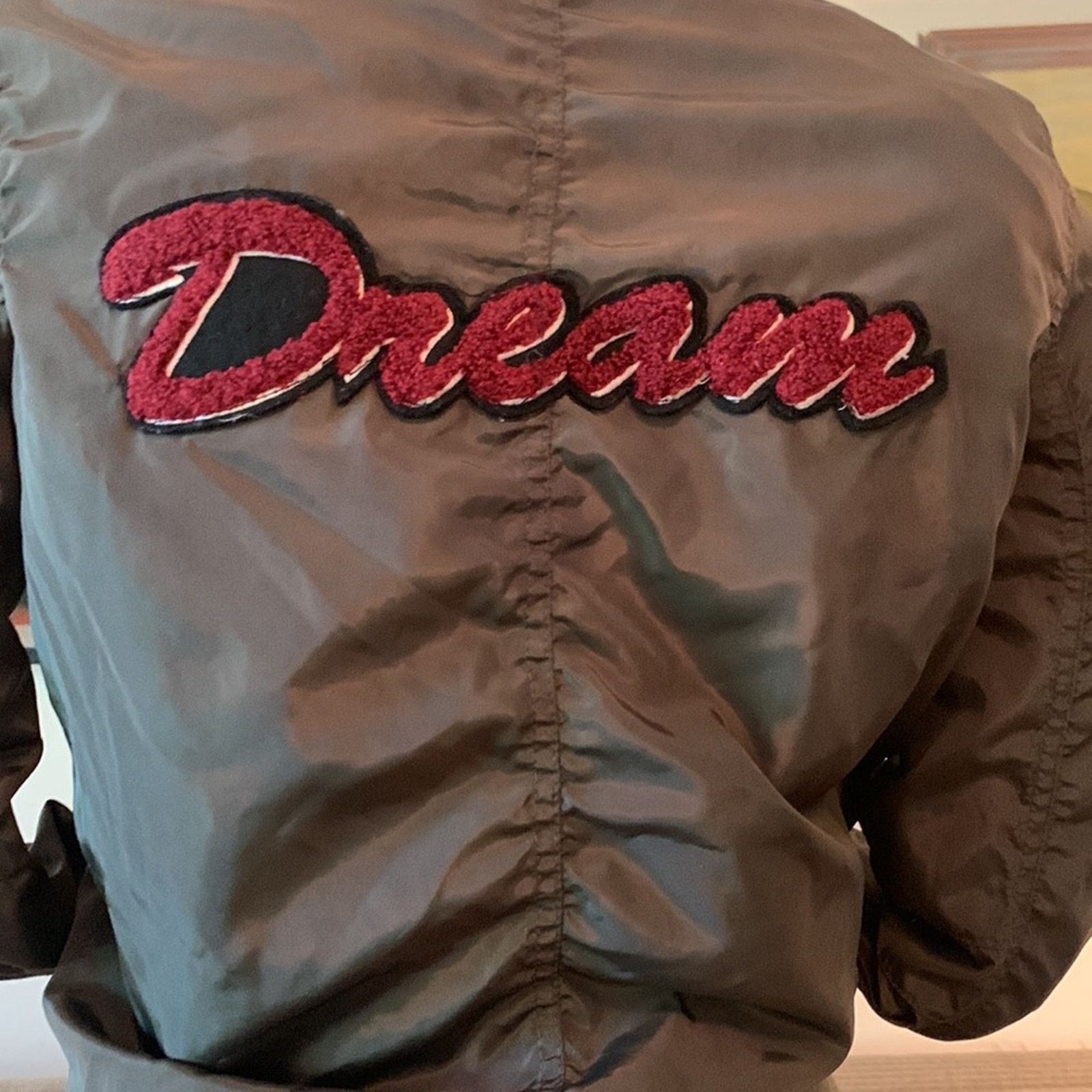 New Look New Look Bomber Jacket Khaki Olive Green, Message appliques Size S / US 4 / IT 40 - 4 Thumbnail