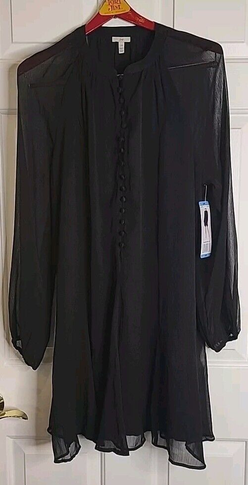 Joie Joie Women's Balloon Sleeve Dress Sheer Black Small NWOT Da Size S / US 4 / IT 40 - 1 Thumbnail