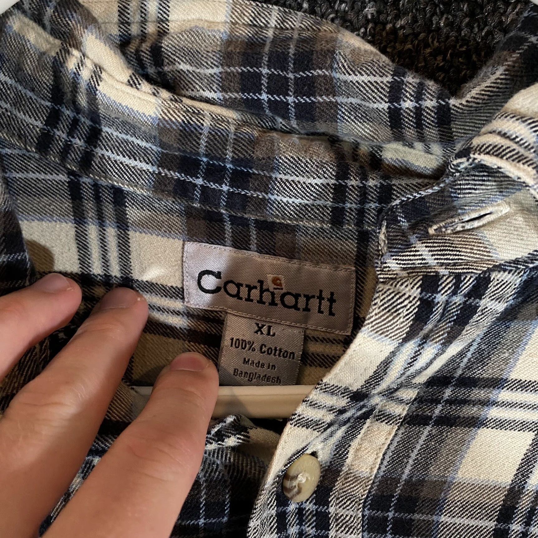 Carhartt Carhartt Button Down Shirt Mens XL Black Gray Plaid Long Sleeve Workwear Chore Size US XL / EU 56 / 4 - 3 Thumbnail