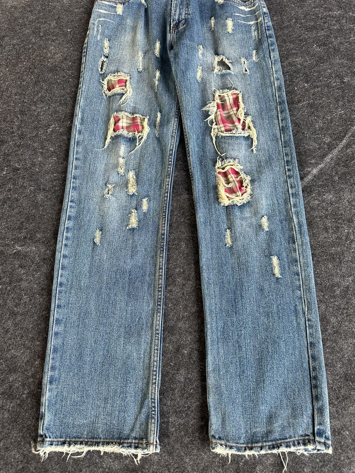 Beauty Beast Vintage Nylaus Japan Patchwork Thrashed Denim 30x33 D331 Size US 30 / EU 46 - 3 Thumbnail