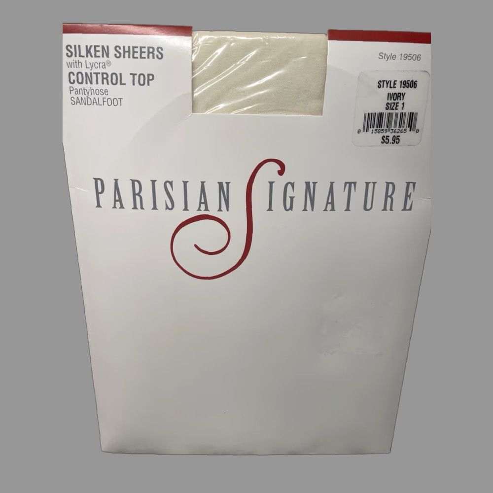 Vintage VINTAGE PARISIAN SIGNATURE Pantyhose Ultra Sheer Control Top Size 1 Ivory Style 19506 Womens Size XS / US 0-2 / IT 36-38 - 1 Thumbnail