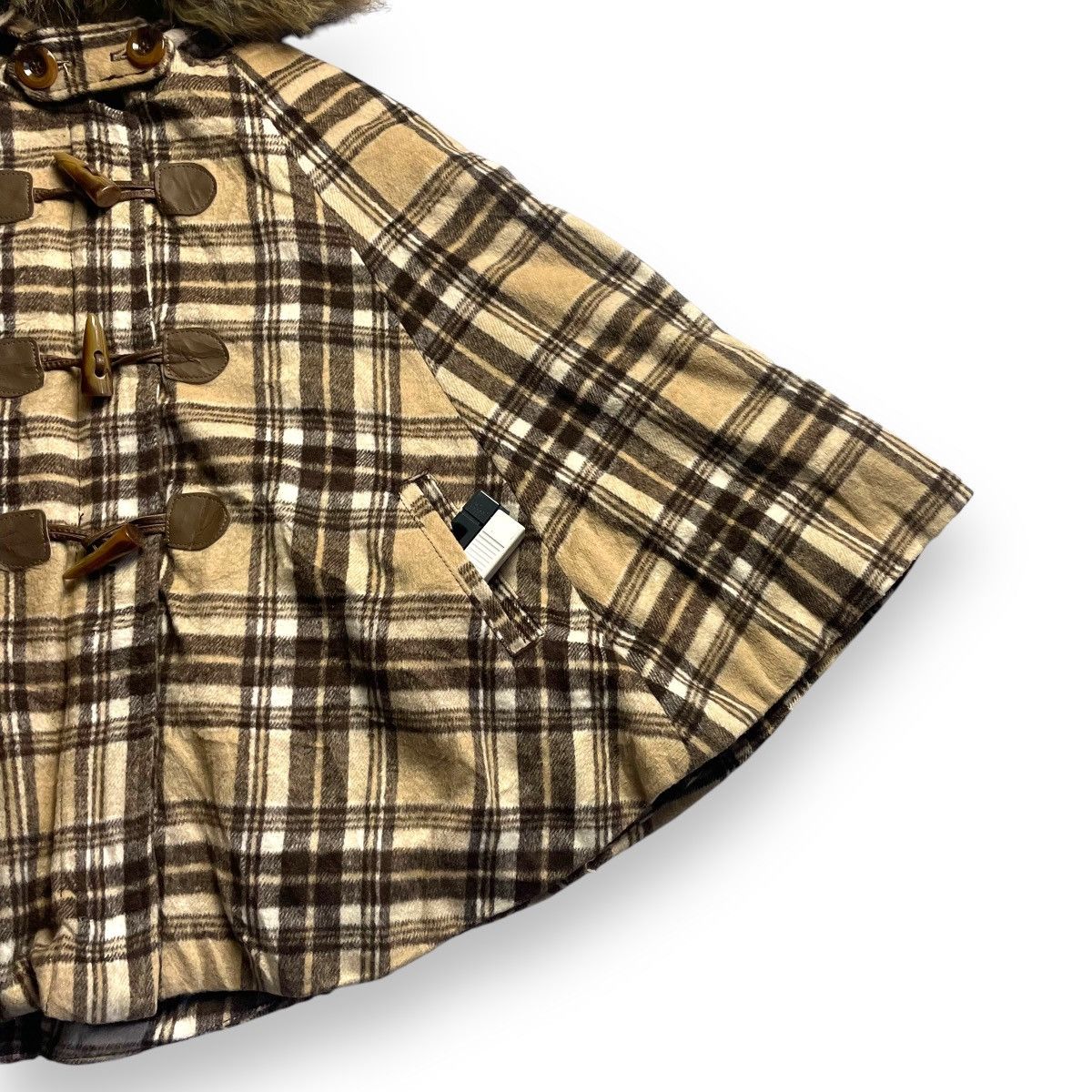 If Six Was Nine 🇯🇵 SKY BOMBER WOOL LINED FLEECE FUR HOODIE DUFFLE PONCHO Size US L / EU 52-54 / 3 - 5 Thumbnail