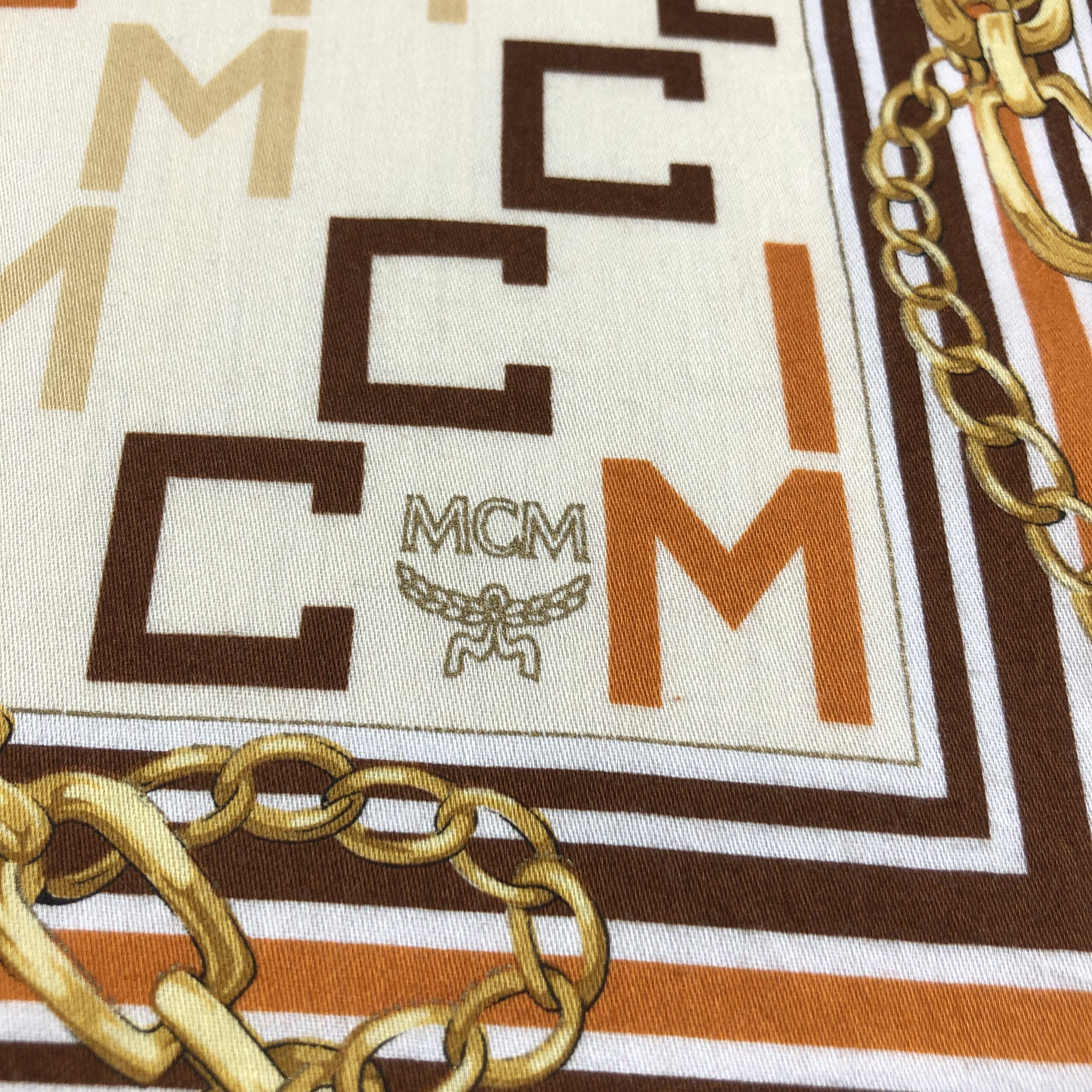 MCM MCM Gold Chains Handkerchief Neckerchief Bandana H1841 Size ONE SIZE - 4 Thumbnail