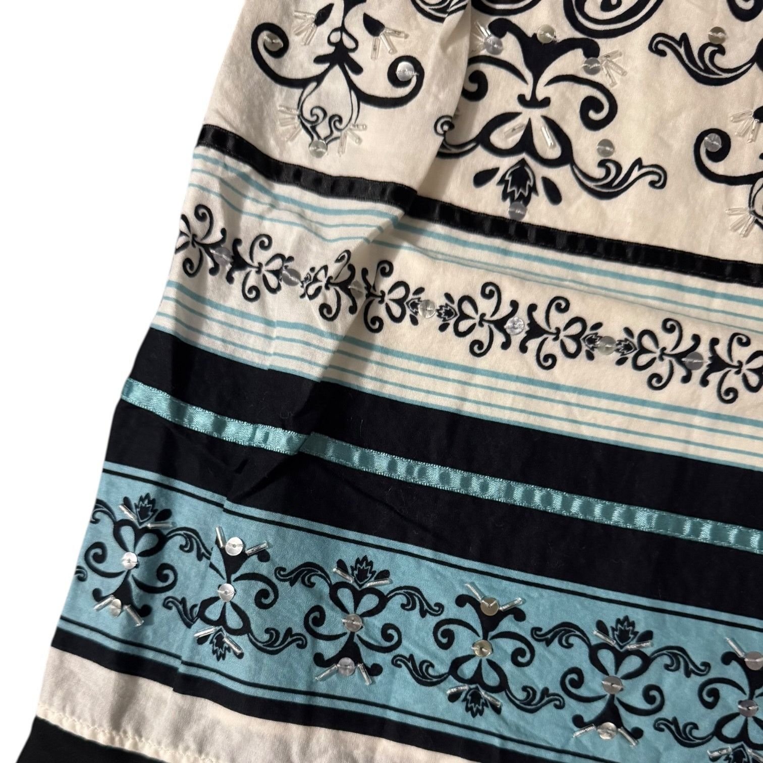 Apt. 9 Apt. 9 White Pleated Skirt Bead Sequined Scroll Size 14 Size 34" / US 12 / IT 48 - 4 Thumbnail