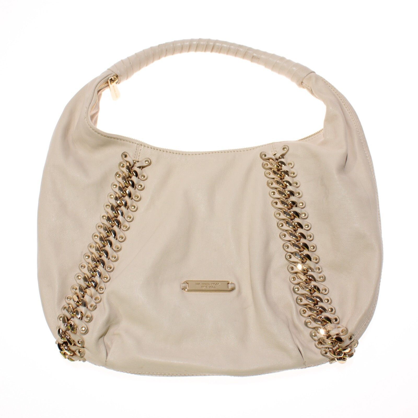 Michael Kors Michael Kors Cream Leather Shoulder Bag with Gold Accents Size ONE SIZE - 5 Thumbnail
