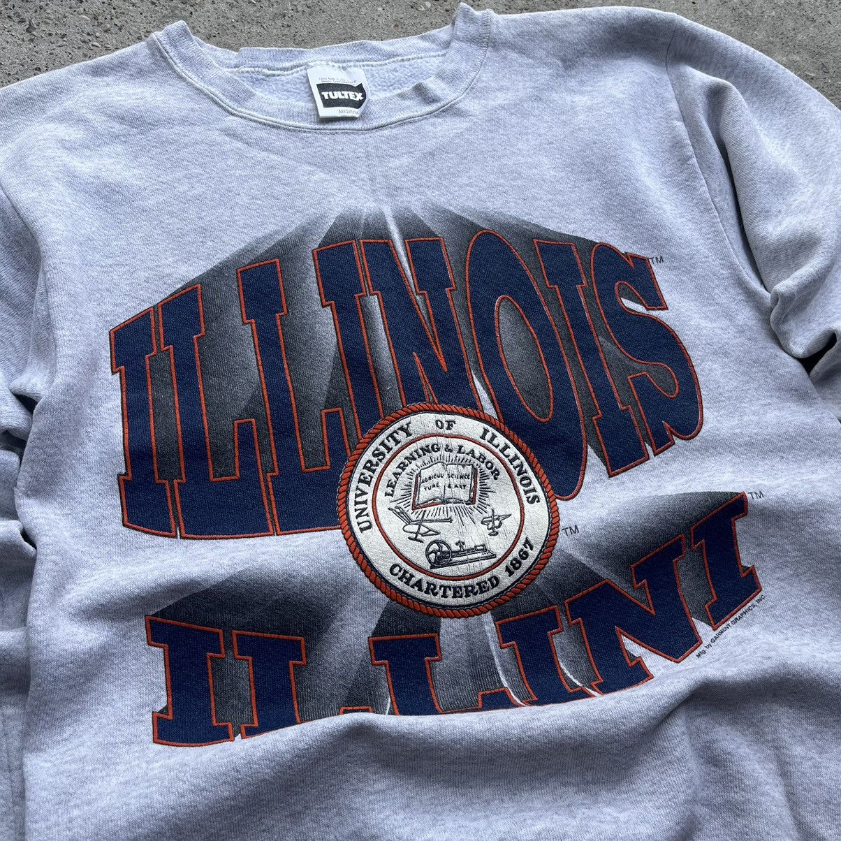 Tultex × Vintage Tultex Vintage University of Illinois Spellout Crewneck Size US M / EU 48-50 / 2 - 3 Thumbnail