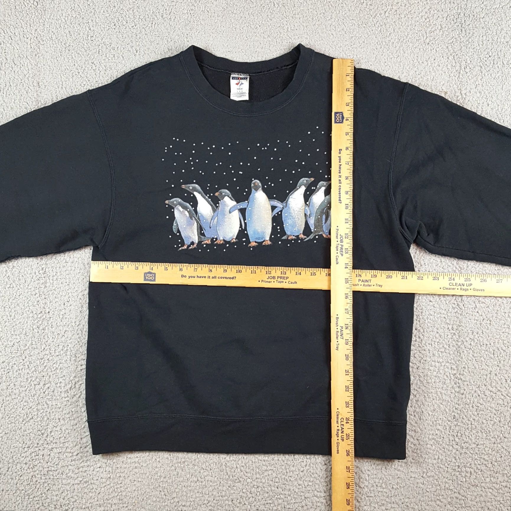 Jerzees VINTAGE Jerzees Sweatshirt Pullover Crewneck Fleece Christmas Snowing Penguins Black L Men Size L Size US L / EU 52-54 / 3 - 7 Thumbnail