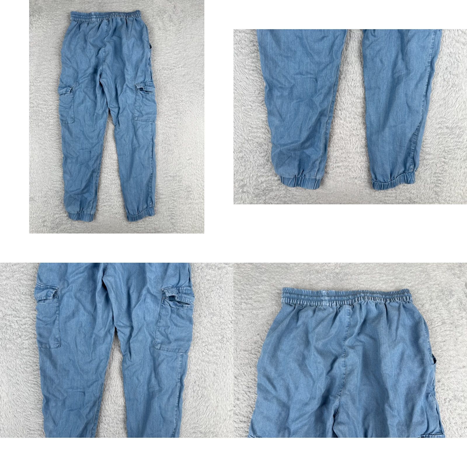 Vintage Love Tree Pants Women Small Blue Tapered Cargo Jogger Elastic Tencel 28x25 Size 28" / US 6 / IT 42 - 9 Thumbnail