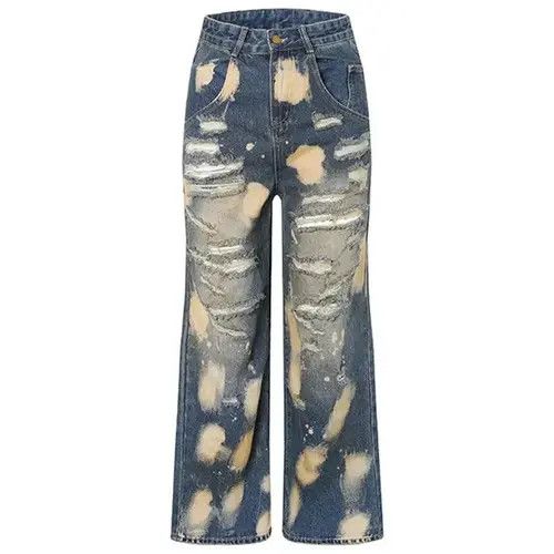 VIBE Ripped Distressed Baggy Jeans Size US 32 / EU 48 - 1 Thumbnail
