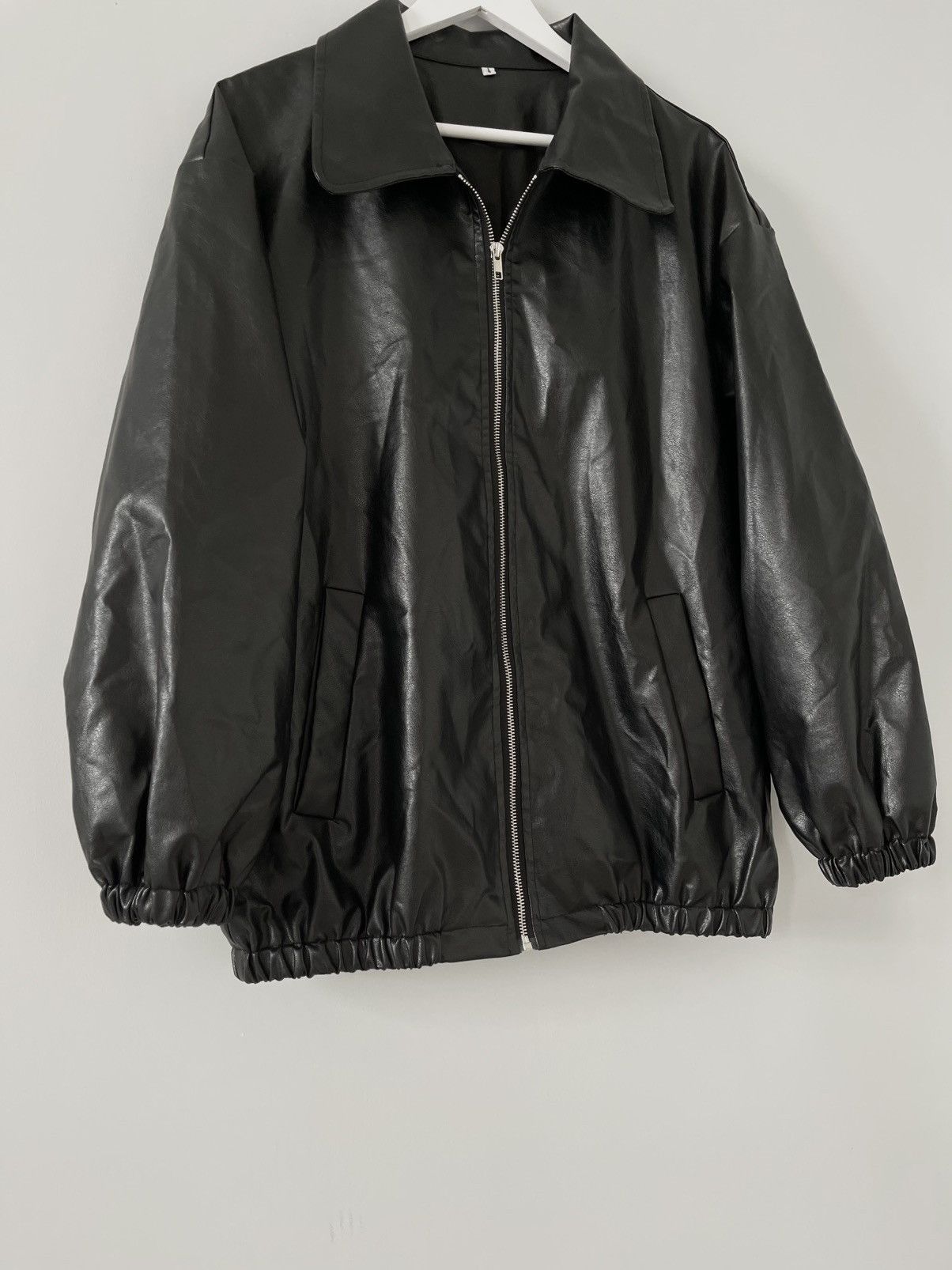 Japanese Brand Vintage Y2k Retro Style Japan Faux Leather Zip Baggy Jacket Size US L / EU 52-54 / 3 - 8 Thumbnail