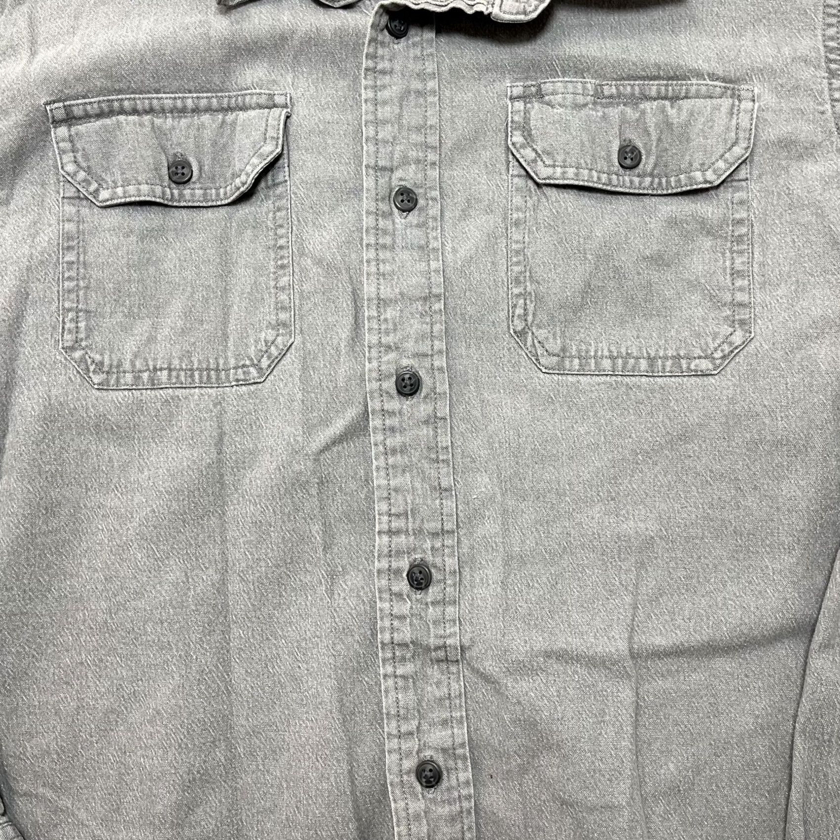 Wrangler Wrangler Shirt Mens Medium Gray Denim Long Sleeve Button Up Stretch Comfort Flex Size US M / EU 48-50 / 2 - 2 Thumbnail