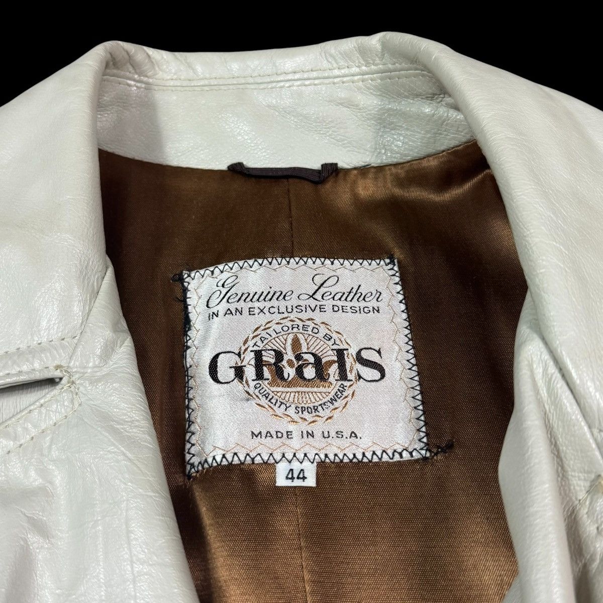 Vintage Vintage GraIs White Trench Coat Leather Jacket Men's 44 Size US L / EU 52-54 / 3 - 12 Thumbnail