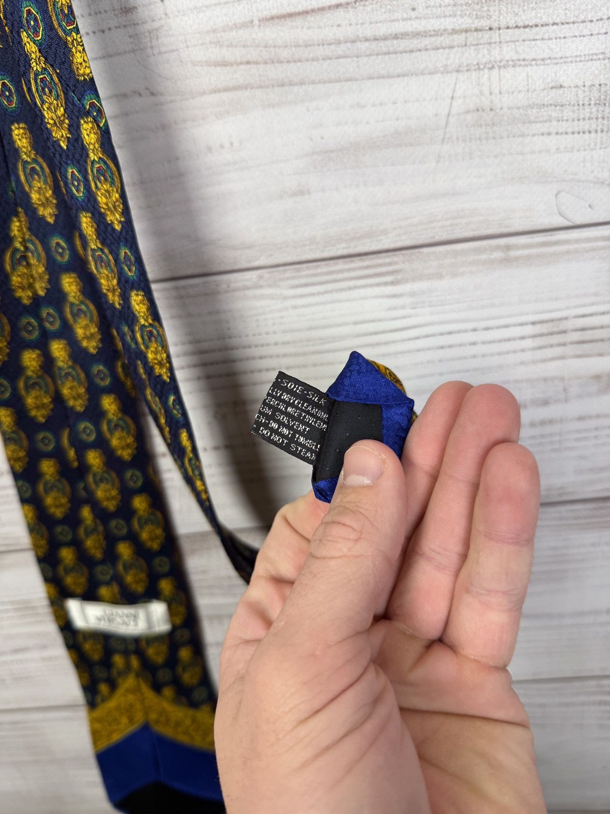 Versace Gianni Versace Tie Vintage 90s Medusa Monogram Designer Rare Size ONE SIZE - 9 Thumbnail