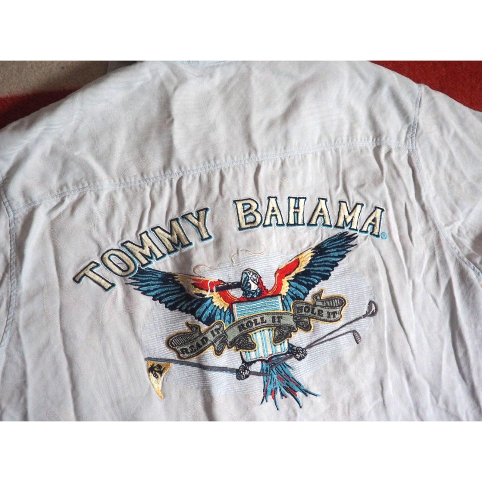 Tommy Bahama VINTAGE Tommy Bahama Shirt Parrot Golf Silk Hawaiian Button-Up Short Sleeve M Blue Size US M / EU 48-50 / 2 - 3 Thumbnail