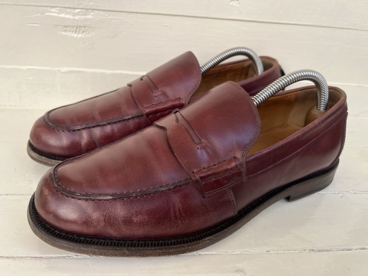 Gucci Gucci Men Spirit web Penny Loafer Burgundy Leather Shoes Size US 8 / EU 41 - 3 Thumbnail