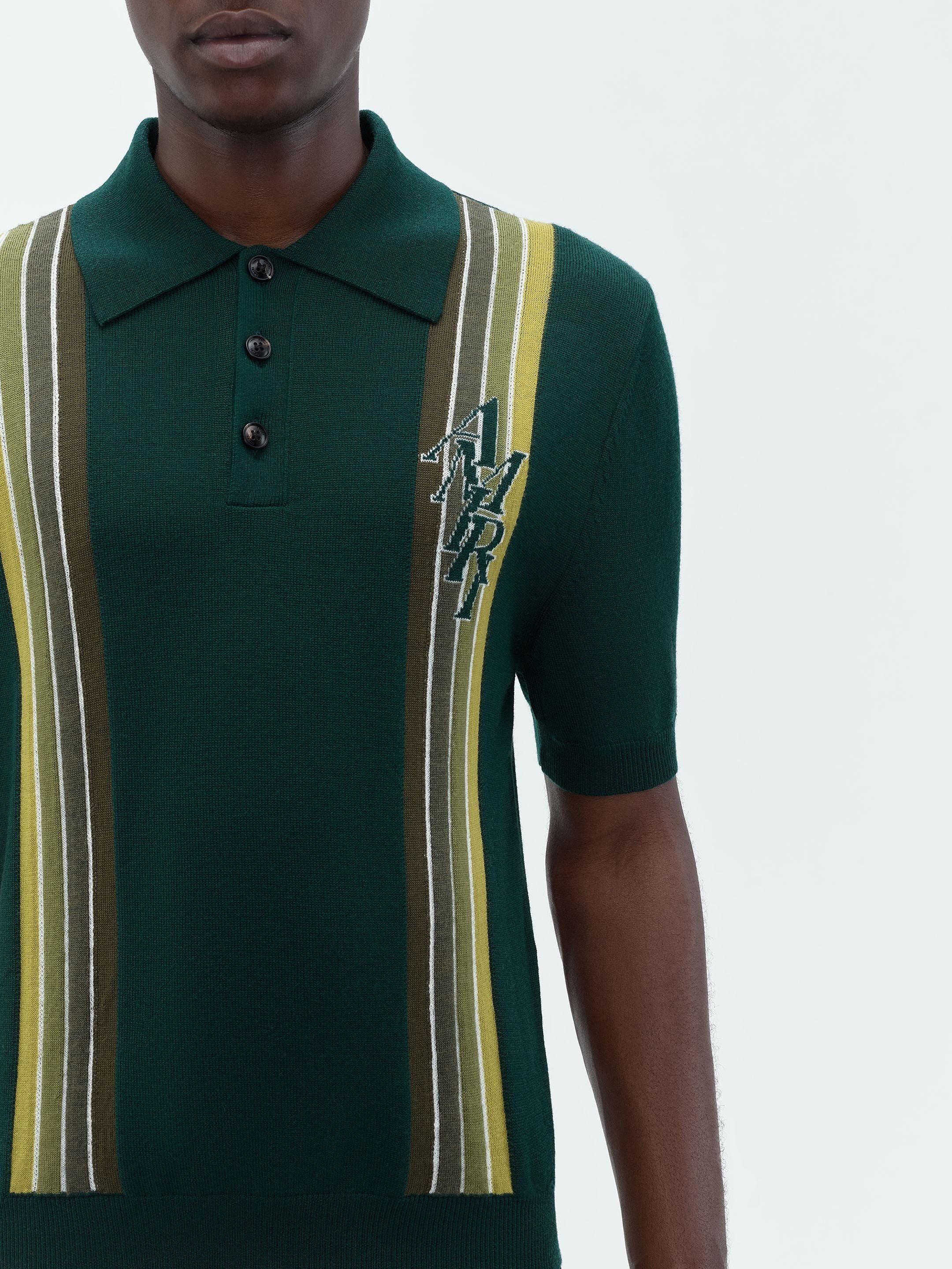 Amiri o1w1db10125 Stack Stripe Polo Shirt in Multicolor Size US M / EU 48-50 / 2 - 5 Thumbnail