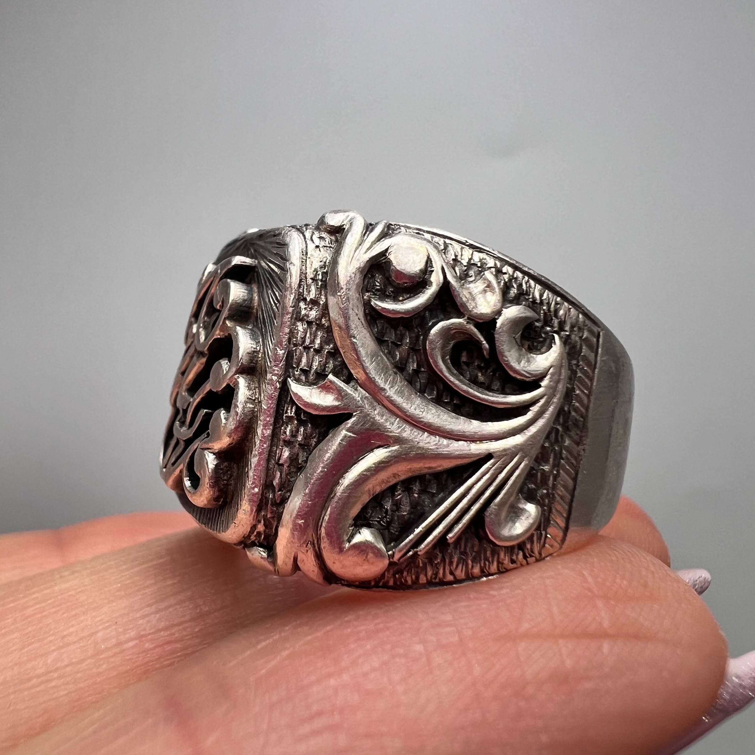 Vintage Vintage Men’s Jewelry Ring 925 Sterling Silver Size 10.5 Size ONE SIZE - 8 Thumbnail