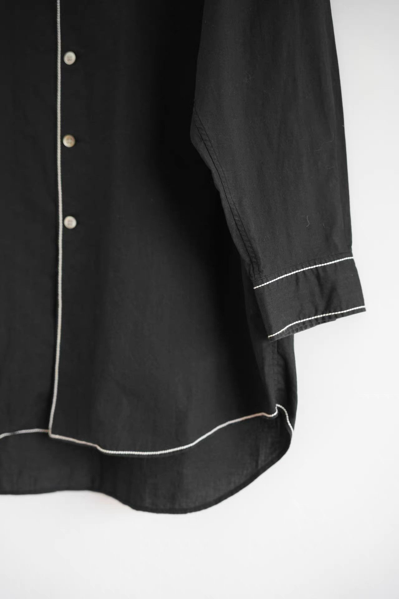 Yohji Yamamoto Yohji Yamamoto 92ss Cuban Collar Topstitch Shirt K4 Size US M / EU 48-50 / 2 - 5 Thumbnail