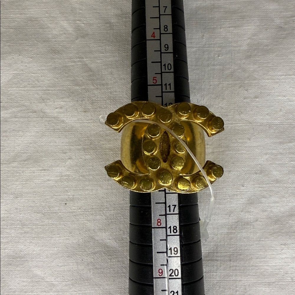 Chanel Chanel 02A Goldtone CC Logo Ring, Size 6.5 Size ONE SIZE - 6 Thumbnail