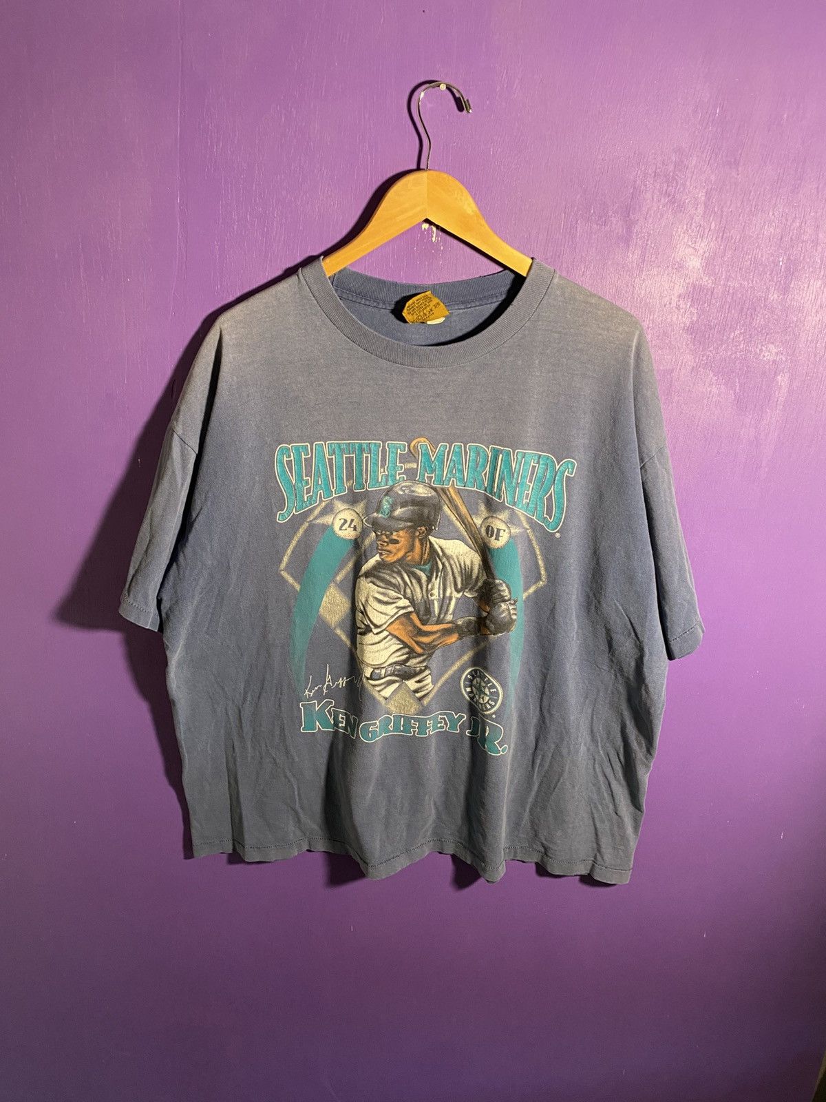 Nutmeg Vintage 90s Nutmeg Mariners ken Griffey jr player tee Size US XL / EU 56 / 4 - 1 Thumbnail