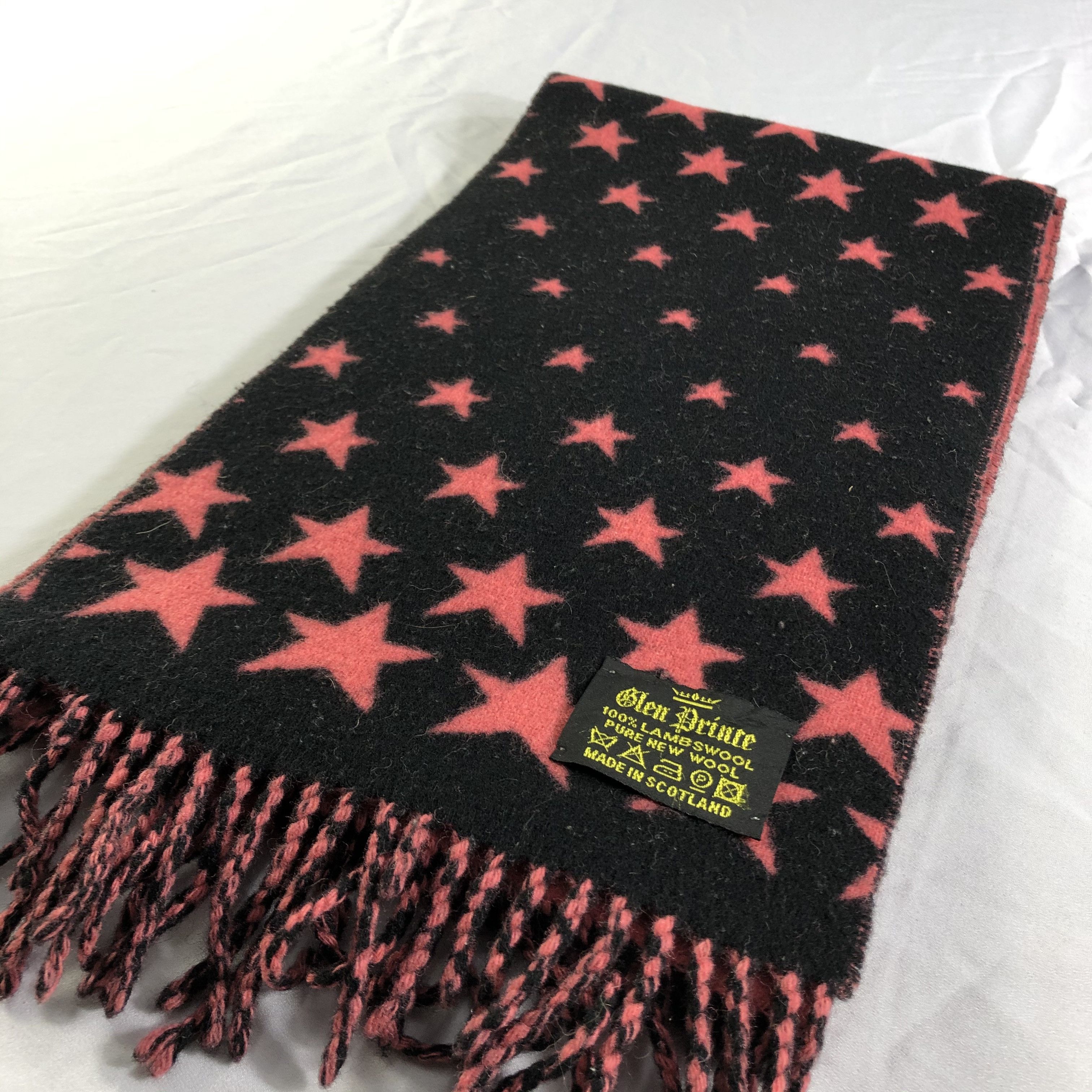 Vintage Glen Prince Stars Wool Scarf Muffler Neckwear V2357 Size ONE SIZE - 4 Thumbnail