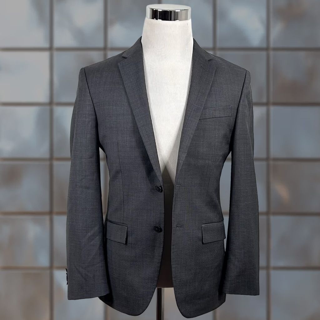 Joseph Abboud Joseph Abboud Sport Coat 36S Slim Fit 2-Button Gray Wool Nailhead Vented Notch Lapel Jacket Mens Regular Short Coat Size US XS / EU 42 / 0 - 1 Thumbnail